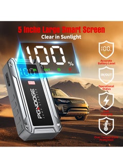 PGNOOGE PGNOOGE 26800mAh 6000A Car Jump Starter, 12V Car Battery Jump Starter with Force Start Button and USB Output, Large LCD Display, 600 Lumens Light, Battery Charger, Car Battery Charger, Battery Booster Jump Starter, Portable Car Battery, Portable Battery For Cars, Jump Starter Capacitor, Power Bank Car Starter  - Image 4