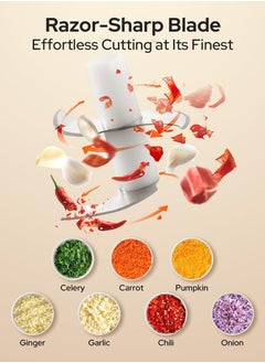 Winning Star Electric Meat Grinder Vegetable Slicer Food Processor with 3 Bowls Electric Two-Speed Adjustable for Kitchen Dining Room Dormitory  - Image 2