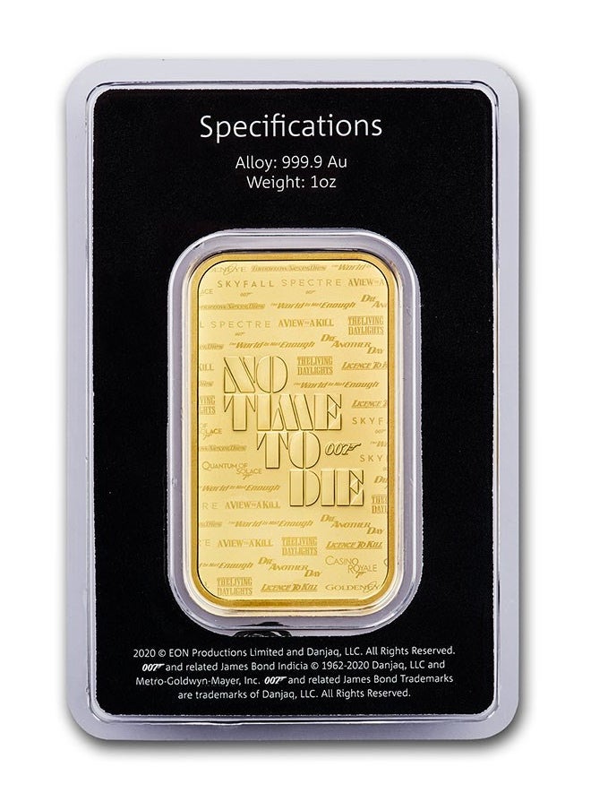 ABConcept - James Bond 007 "No Time To Die" Gold 1 oz  Bar 9999 - Image 1