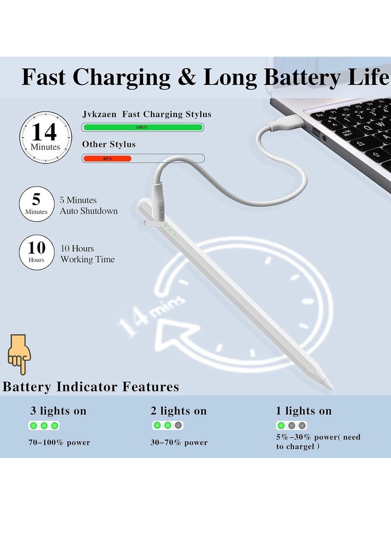 Stylus Pen for iPad, 13 mins Fast Charging Apple iPad Pencil with Palm Rejection, Tilt Sensitivity, Work for 2018-2023 iPad Air 3/4/5, iPad Mini 5/6, iPad 6/7/8/9/10, iPad Pro 11 - Image 2