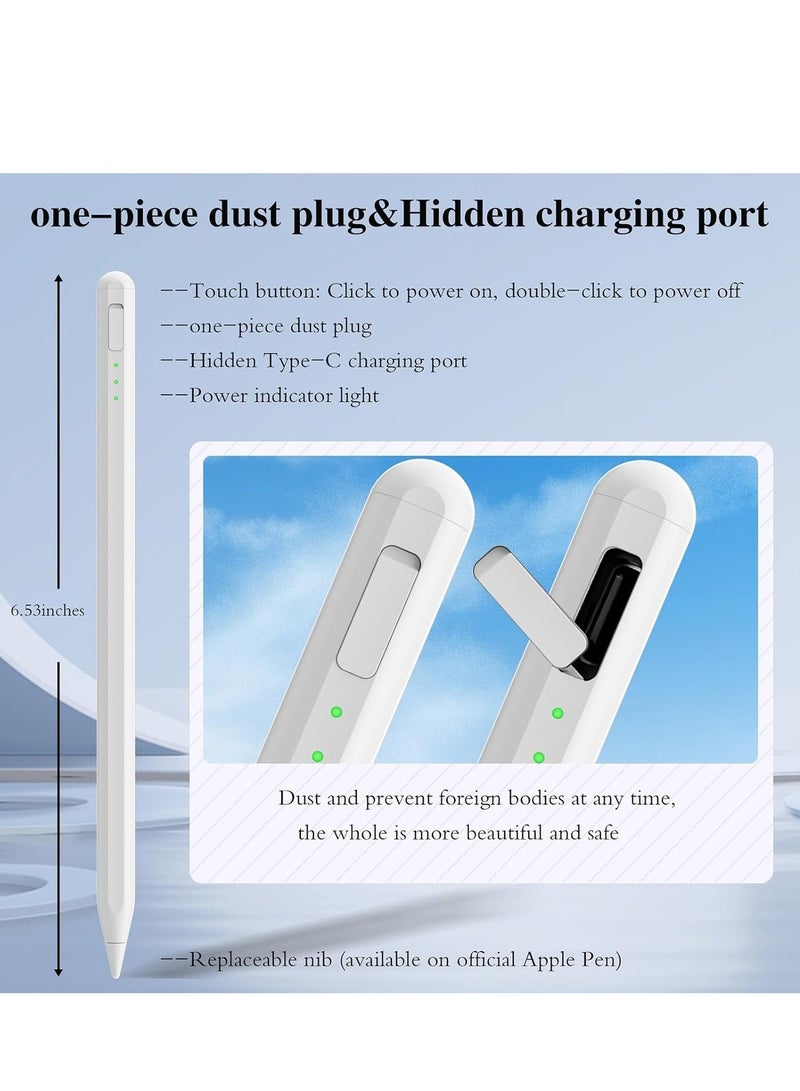 Stylus Pen for iPad, 13 mins Fast Charging Apple iPad Pencil with Palm Rejection, Tilt Sensitivity, Work for 2018-2023 iPad Air 3/4/5, iPad Mini 5/6, iPad 6/7/8/9/10, iPad Pro 11 - Image 3