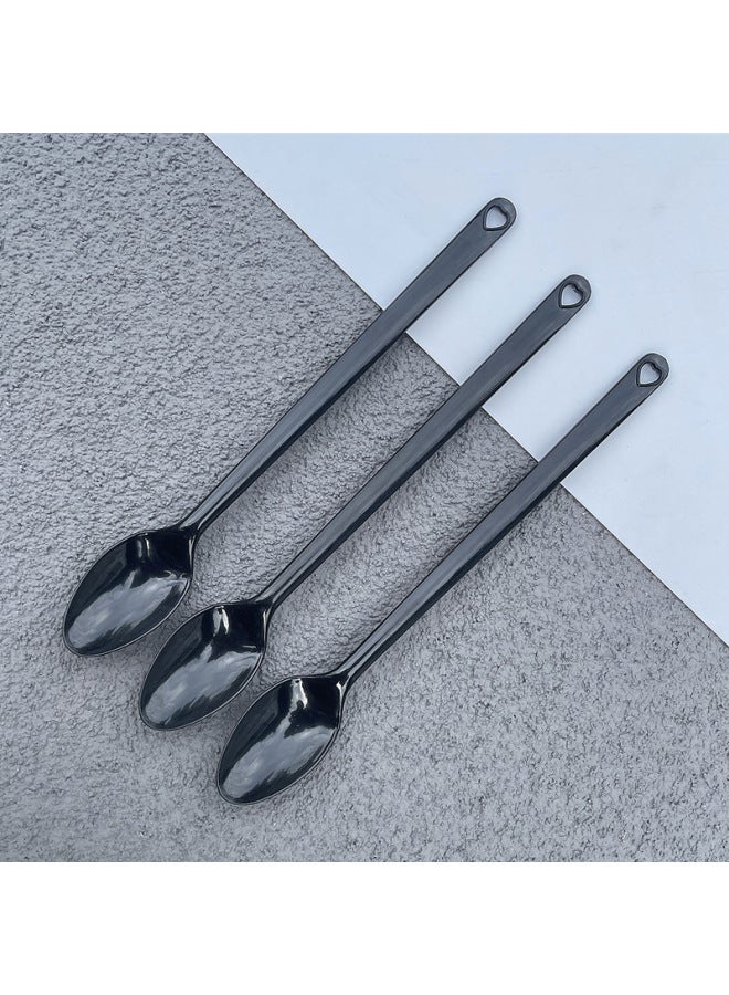 Disposable Spoon Shaolin Plastic Long Handle Spoon Individually Packaged Stirring Fork Spoon Thickened Milk Tea Dessert Shop Special-Specifications:Transparent 18cm Simple Pack 100 Pieces - Image 3