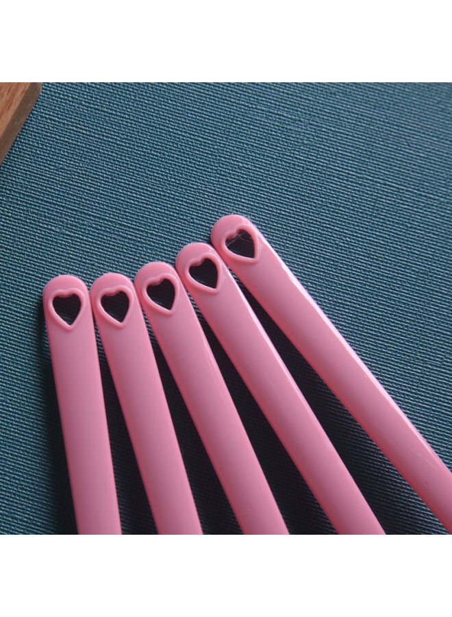 Disposable Spoon Shaolin Plastic Long Handle Spoon Individually Packaged Stirring Fork Spoon Thickened Milk Tea Dessert Shop Special-Specifications:Transparent 18cm Simple Pack 100 Pieces - Image 4
