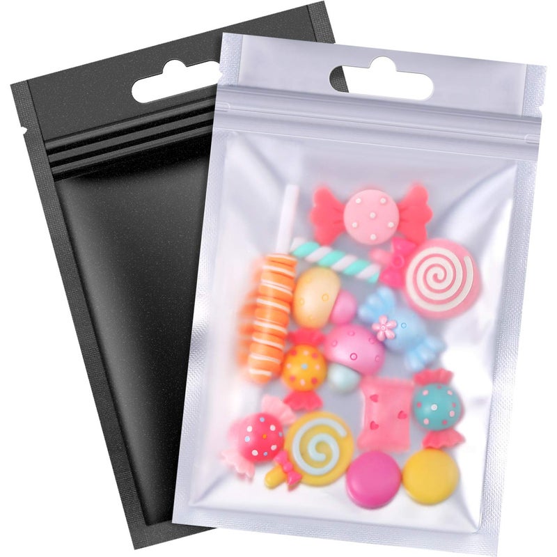 Hestya 200 Pieces Film Resealable Bags Polyester Odor Proof Bags Aluminum Foil Food Storage Metallic Flat Zipper Sealable Pouch for Small Business Candy Sample Packaging(3.1 x 5.1 Inch,Multicolor) - Image 4