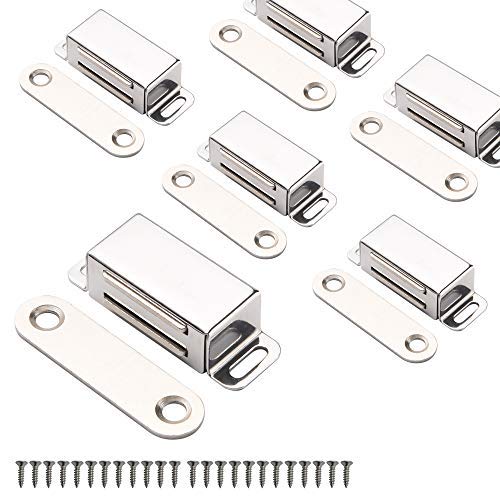 Mousike Cabinet Magnets Magnetic Door Catch Stainless Steel Door Magnet for Kitchen Bathroom Cupboard Wardrobe Closet Closures Cabinet Door Drawer Latch 20 lbs(6Pack) - Image 1