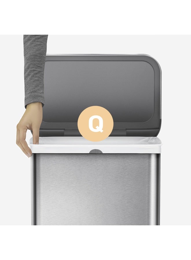 simplehuman أكياس قمامة ذات سحب حقيقية مخصصة من كود Q في عبوات موزعة 60 قطعة 50 65 لتر 132 172 جالون أبيض - Image 4