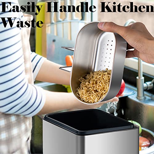 Dupiulk Stainless Steel Sink Drain Strainer Basket, Multifunction Hanging Sink Strainer Colander Drain Basket, Kitchen Sink Food Waste Filter and Vegetables Fruits Clean - Image 3
