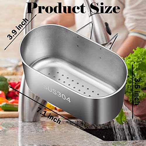 Dupiulk Stainless Steel Sink Drain Strainer Basket, Multifunction Hanging Sink Strainer Colander Drain Basket, Kitchen Sink Food Waste Filter and Vegetables Fruits Clean - Image 4