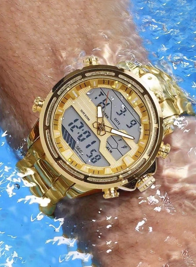 Watches for Men Fashion Stainless Steel Quartz Chronograph Water Resistant Watch 45mm  - Image 2
