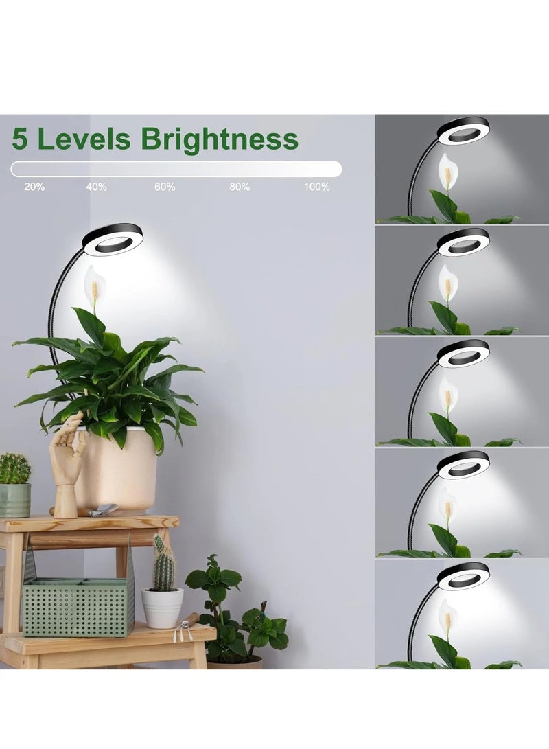 ضوء نمو LED كامل الطيف 6500K للزراعة الداخلية مع مشبك وعنق إوزة 360 درجة، 3 أوضاع لونية، مؤقت 6/12/16 ساعة، 5 مستويات سطوع - Image 2