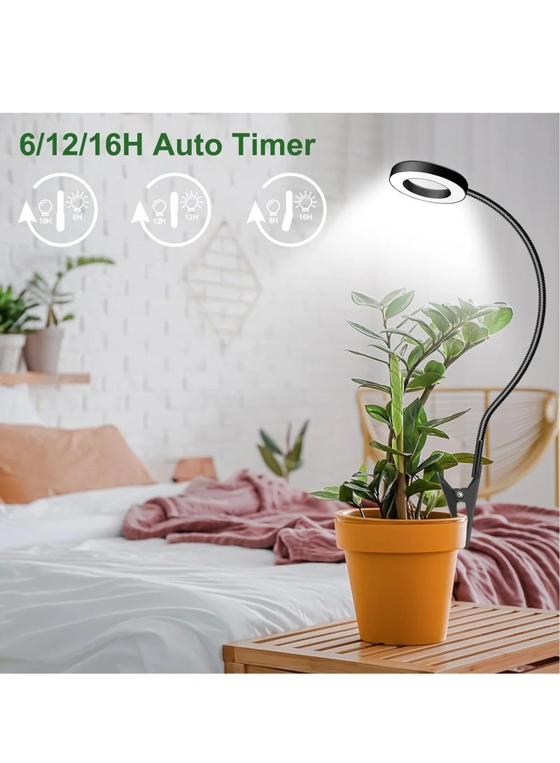 ضوء نمو LED كامل الطيف 6500K للزراعة الداخلية مع مشبك وعنق إوزة 360 درجة، 3 أوضاع لونية، مؤقت 6/12/16 ساعة، 5 مستويات سطوع - Image 5
