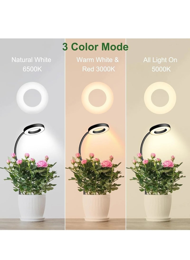 ضوء نمو LED كامل الطيف 6500K للزراعة الداخلية مع مشبك وعنق إوزة 360 درجة، 3 أوضاع لونية، مؤقت 6/12/16 ساعة، 5 مستويات سطوع - Image 3