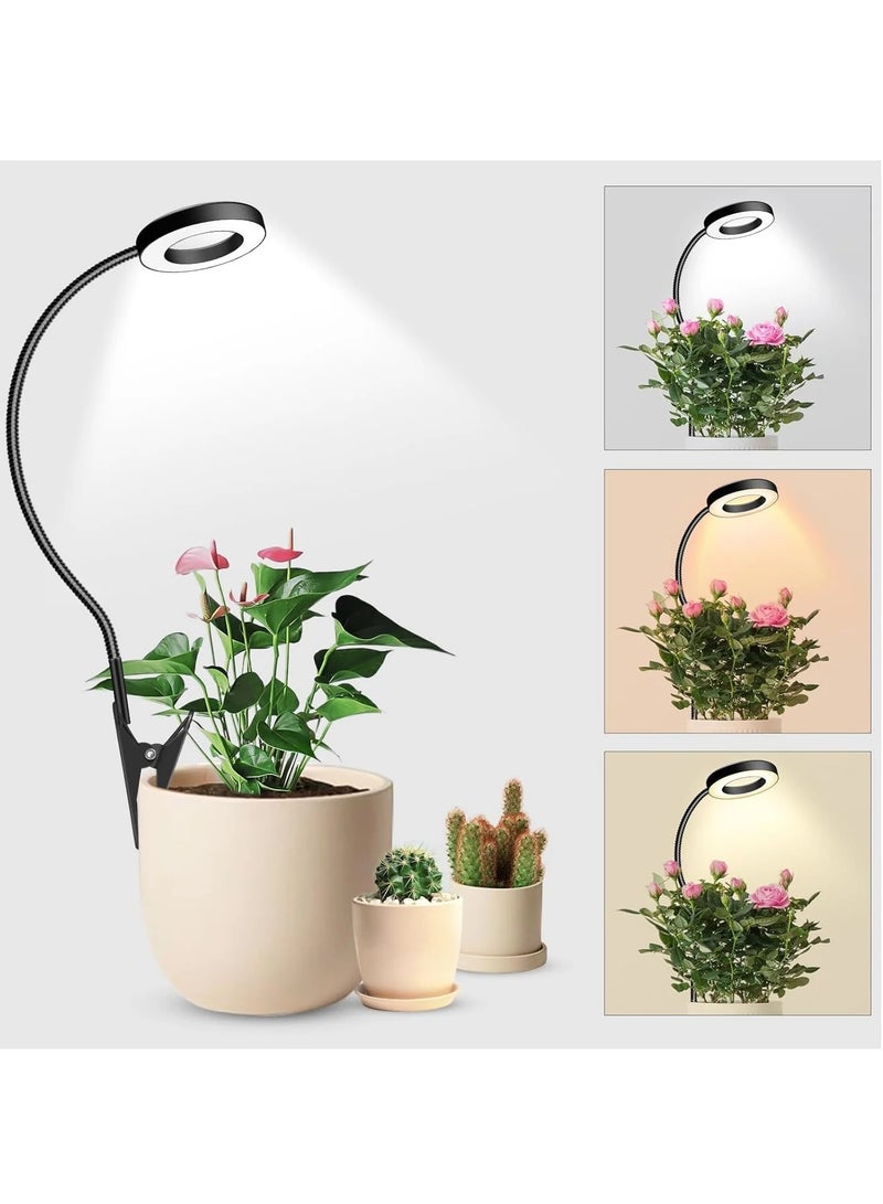 ضوء نمو LED كامل الطيف 6500K للزراعة الداخلية مع مشبك وعنق إوزة 360 درجة، 3 أوضاع لونية، مؤقت 6/12/16 ساعة، 5 مستويات سطوع - Image 1