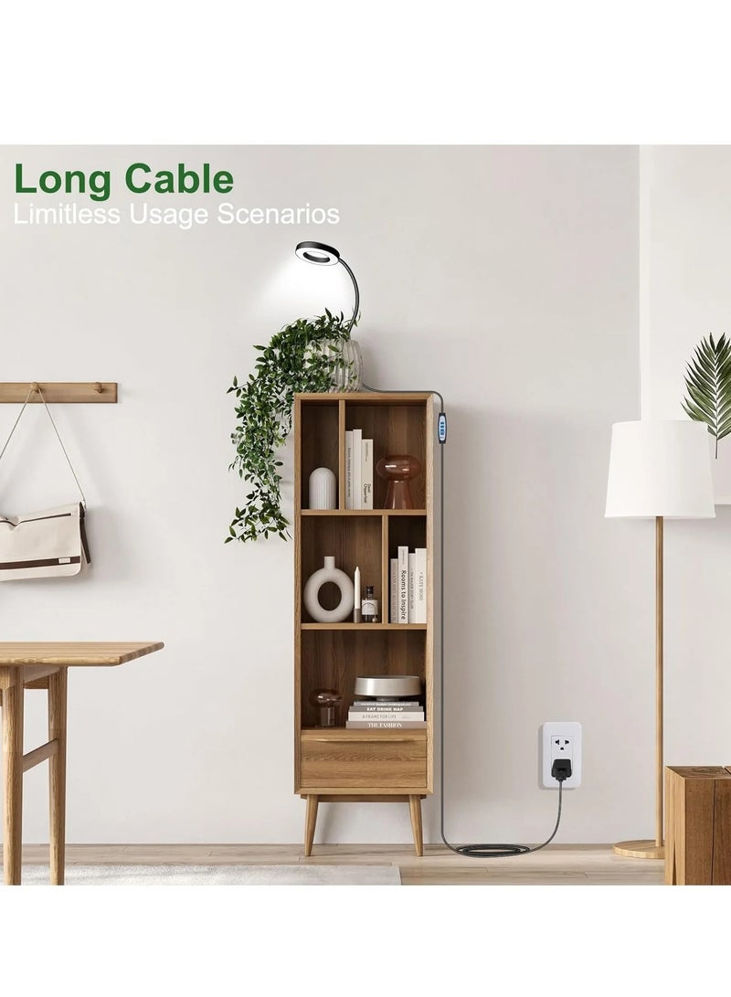 ضوء نمو LED كامل الطيف 6500K للزراعة الداخلية مع مشبك وعنق إوزة 360 درجة، 3 أوضاع لونية، مؤقت 6/12/16 ساعة، 5 مستويات سطوع - Image 4