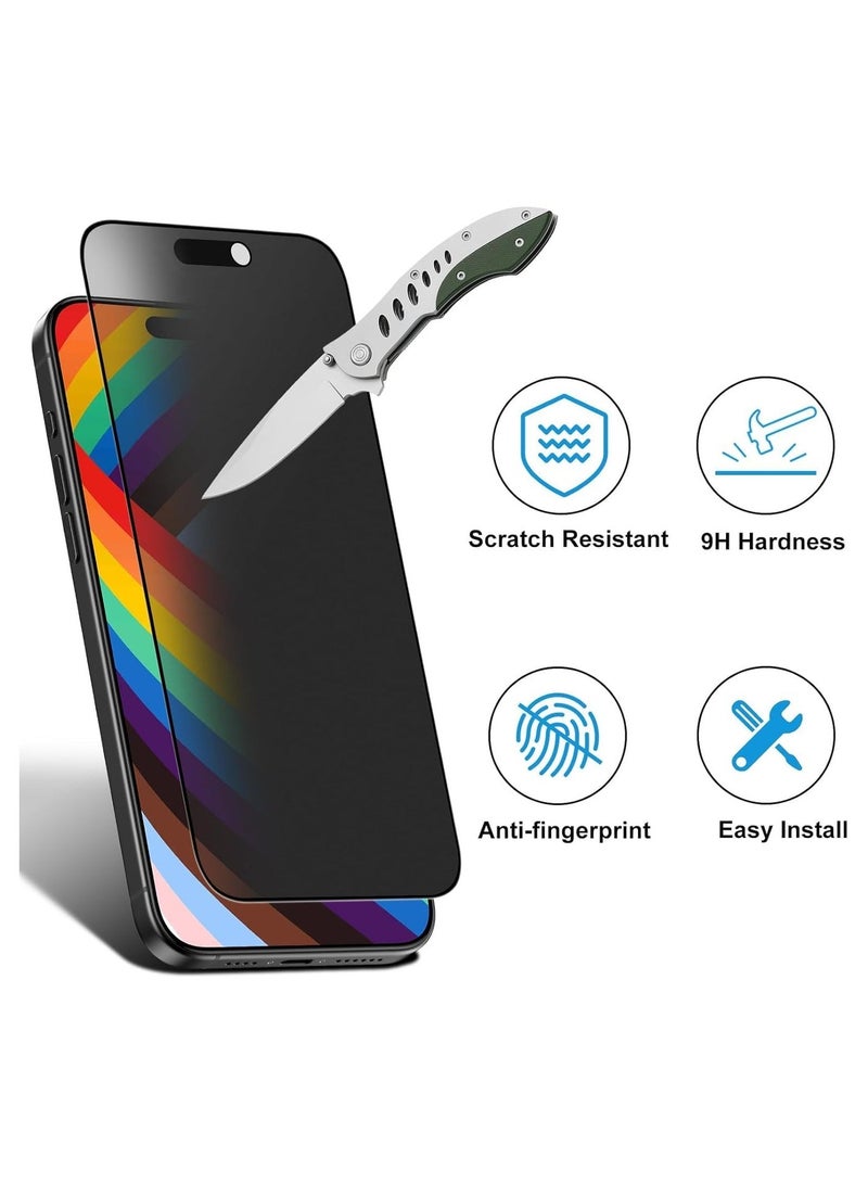 Mothca Matte Privacy Screen Protector for iPhone 16 Pro Max with Easy Installation Tool, Anti Spy Anti Glare Full Coverage Tempered Glass Film, Anti-Fingerprint, Case Friendly Smooth as Silk - Image 3