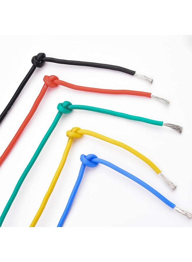 MVAQKLM  Silicone Electric Wire, 22AWG Wire Flexible 20 Gauge Stranded Tinned Copper Wire, 5 Colors 32.8ft/10m Each, Od:1.6mm, DIY Electrical Hook up Wire Kit for LED Lights, Stereos, Power Tools - Image 3