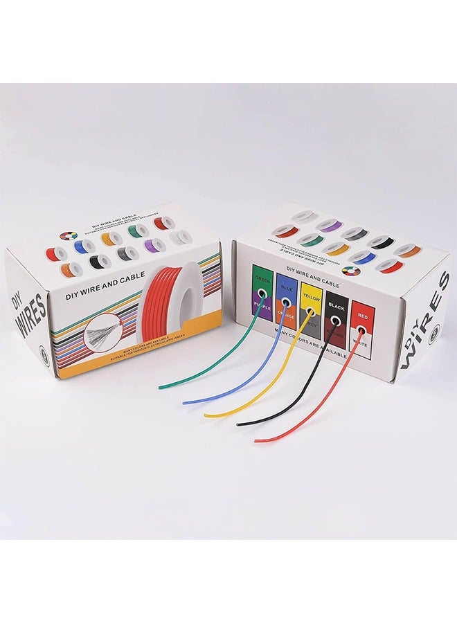 MVAQKLM  Silicone Electric Wire, 22AWG Wire Flexible 20 Gauge Stranded Tinned Copper Wire, 5 Colors 32.8ft/10m Each, Od:1.6mm, DIY Electrical Hook up Wire Kit for LED Lights, Stereos, Power Tools - Image 5