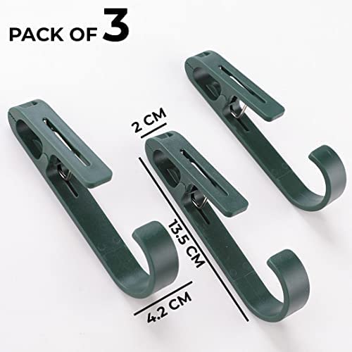 Kuber Industries Kuber Industries Multipurpose Bar Hooks Pins for Laundry Kitchen WardrobeDurable Strong GripEasy to Use77024gPack of 3Green - Image 2