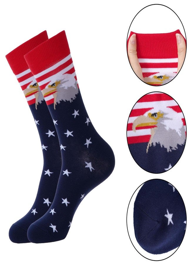cnomg 3 Pairs American Flag Socks for Men Women Patriotic Freedom Day Gifts with Stars Stripes Wedding Groomsmen Socks (US, Alpha, One Size, Regular, Regular, 3, mixed color) - Image 4