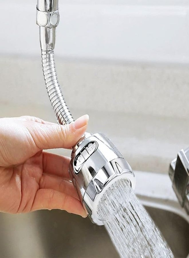 FIKKANI FIKKAN Rotating Faucet Sprayer with Double Mode Aerator Extension Tubes, Water-Saving, for Bathroom and Kitchen Tap, Silver - Image 5