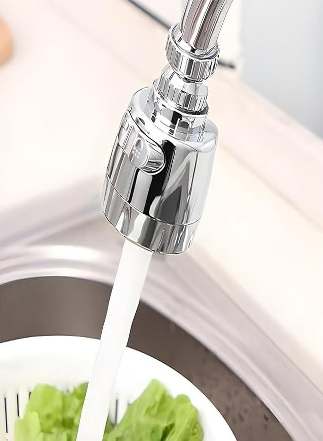 FIKKANI FIKKAN Rotating Faucet Sprayer with Double Mode Aerator Extension Tubes, Water-Saving, for Bathroom and Kitchen Tap, Silver - Image 3