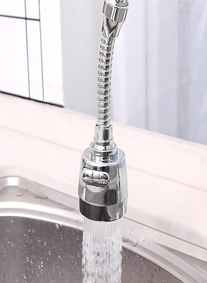 FIKKANI FIKKAN Rotating Faucet Sprayer with Double Mode Aerator Extension Tubes, Water-Saving, for Bathroom and Kitchen Tap, Silver - Image 4