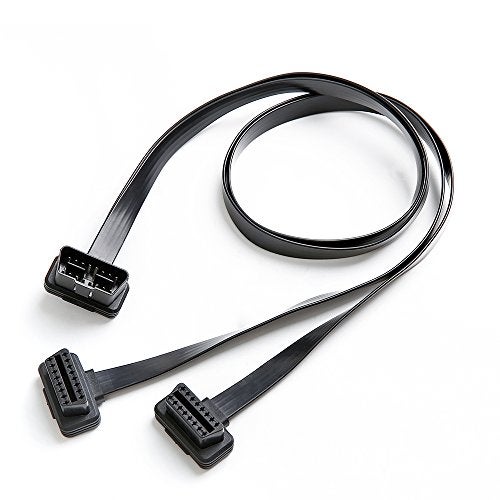 bbfly-B4 OBD II OBD2 16 Pin Splitter Extension 1 x Male and 2 x Female Extension Y Cable Adapter (1FT/30CM) - Image 1