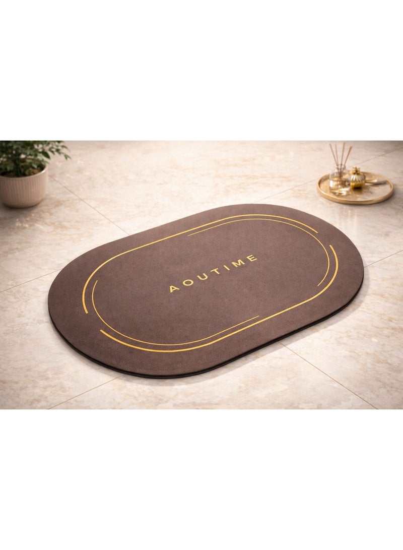 bathroom mat, bathroom and home mat, quick-drying foam, waterproof doormat for home, kitchen and bathroom, oval design - Image 2