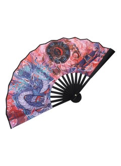 KASTWAVE Folding Hand Fan Chinese Style Dragon Handheld Fan Foldable Silk Fan 2024 Zodiac Animal Gift Souvenir Oriental Decor for Festival Dance Party  - Image 1
