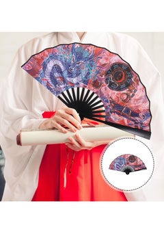 KASTWAVE Folding Hand Fan Chinese Style Dragon Handheld Fan Foldable Silk Fan 2024 Zodiac Animal Gift Souvenir Oriental Decor for Festival Dance Party  - Image 5