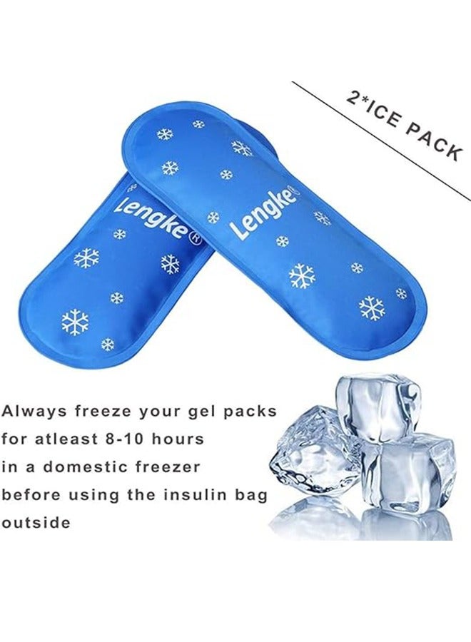 Leng Ke Insulin Cooler Travel Carrying Case, Diabetic Medication Organizer Insulated Cooling Bag with 2 Ice Packs(Gray) - Image 4