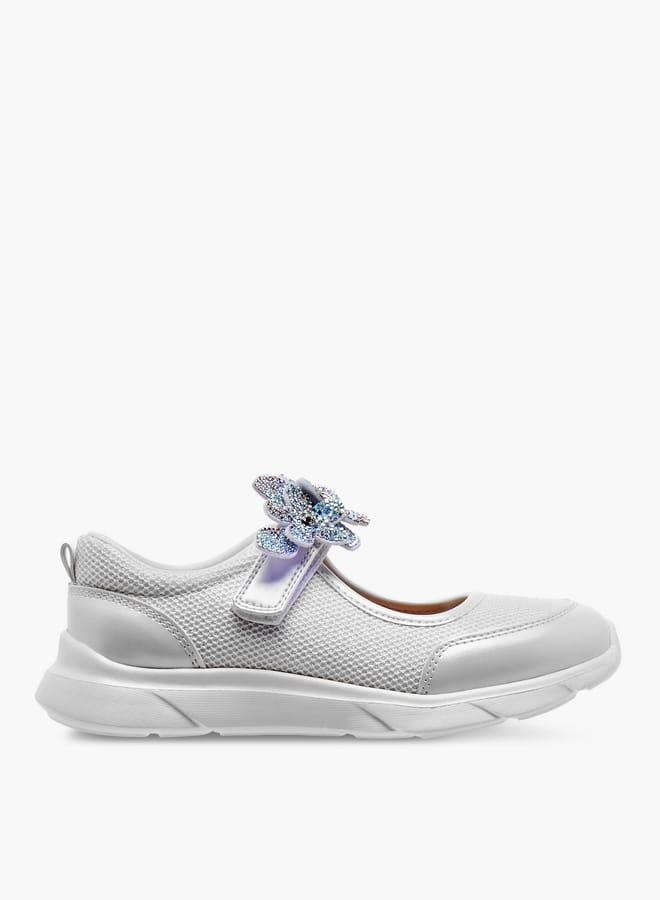 سيليست حذاء ماري جين بناتي بزخارف زهور وإغلاق بشريط لاصق - Image 2