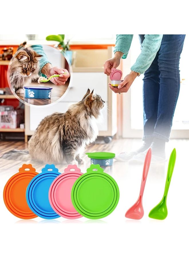 Pink Silicone Pet Can Lids With Spoon Universal Size Leakproof Seal Dishwasher Safe Reusable Dog Cat Food Covers - Image 5