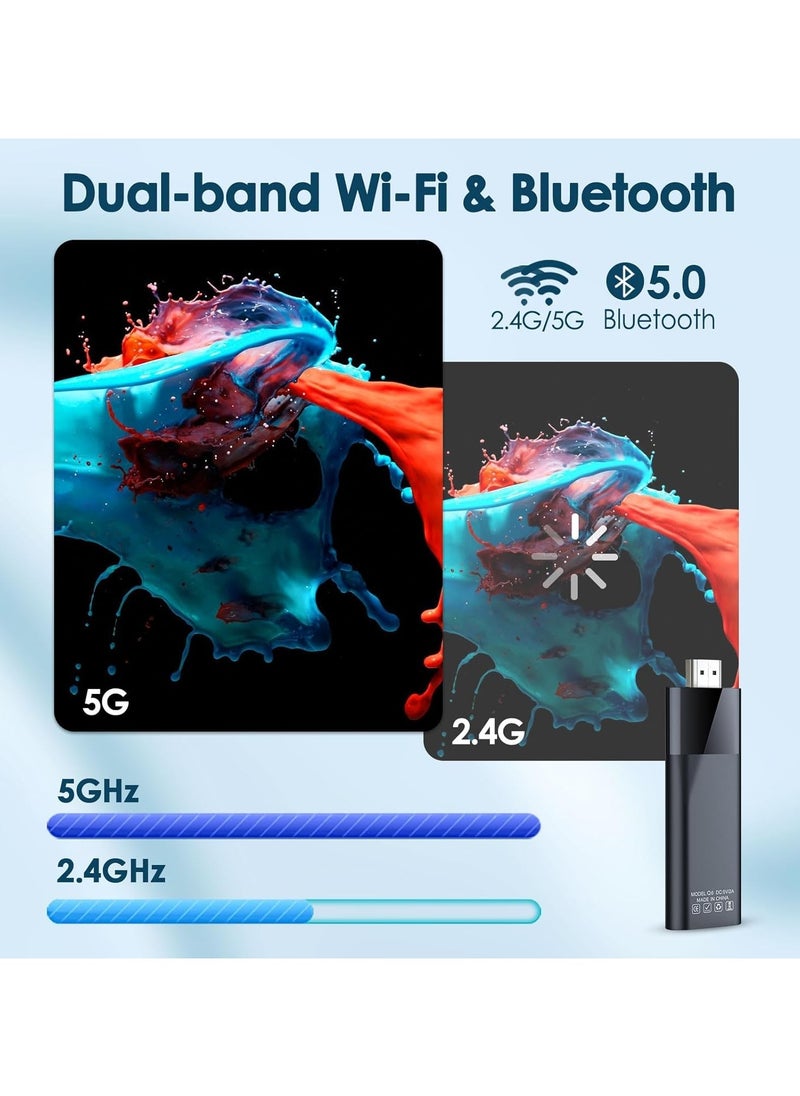 Generic Android TV Stick 4K, 2024 Android TV Stick 10.0 2GB RAM 16GB ROM, 4K TV Stick H313 CPU Supports 2.4G/5G Wi-Fi Bluetooth 5.0 USB, Android TV Stick with Bluetooth Voice Remote Control  - Image 4