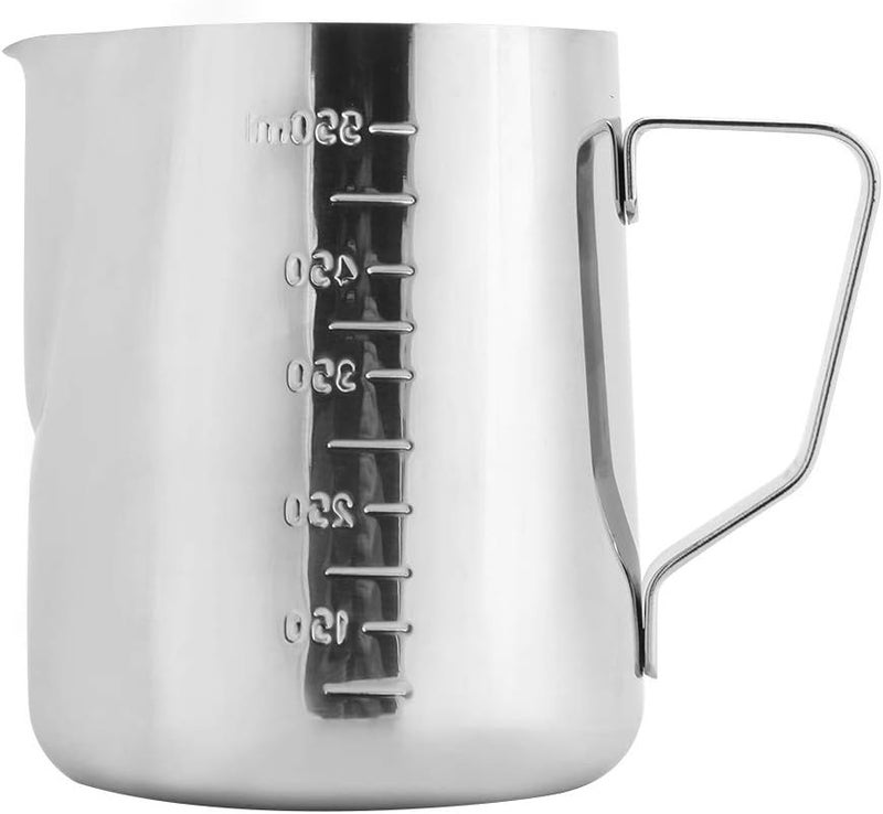 aqxreight Coffee Frothing Pitcher Stainless Steel Milk Frothing Cup with Scale Tip Mouth Design and Fashionable 550ml for Coffee Pulling (550ML) - Image 1