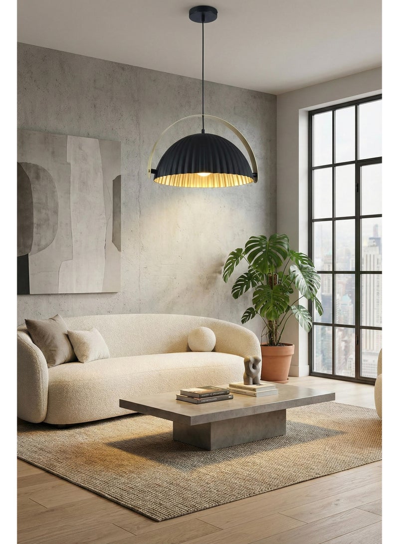 BUY4LESS -  Modern Lighting, Single pendent, Light, Vintage metal Black & Gold Color pendent, Black & Gold Color, 25x38x100 cm, Suitable for bedroom , kitchen, coffee shop, Adjustable height - Image 2