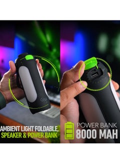 3-in1 Foldable Ambient Light + Speaker + 8000mAh Power Bank, Goui 10-Goui Trio - Green & Black - pzsku/Z32B7593F1B5155FFD9F2Z/45/_/1736341880/74cf81dc-532e-4a97-9ae4-1685d00f7369