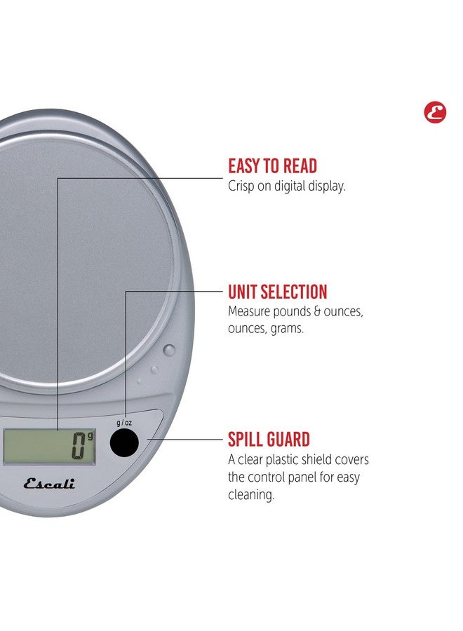 Escali Primo Digital Food Scale Multi-Functional Kitchen Scale and Baking Scale for Precise Weight Measuring and Portion Control, 8.5 x 6 x 1.5 inches, Chrome - Image 5