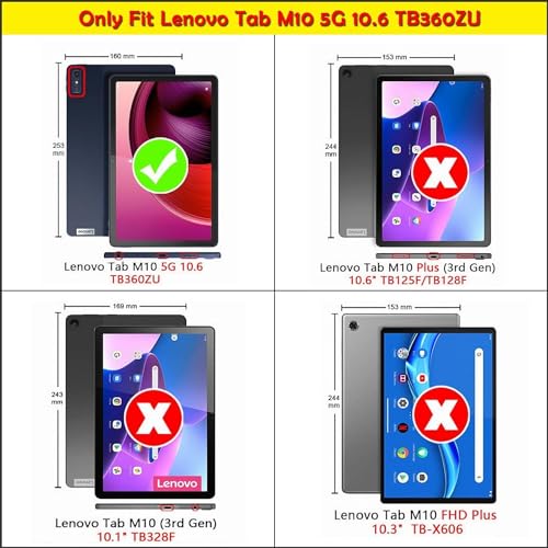 TGK Rotating Cover for Lenovo Tab M10 5G 10.6 inch Case Leather Flip (Dark Blue) - Image 2