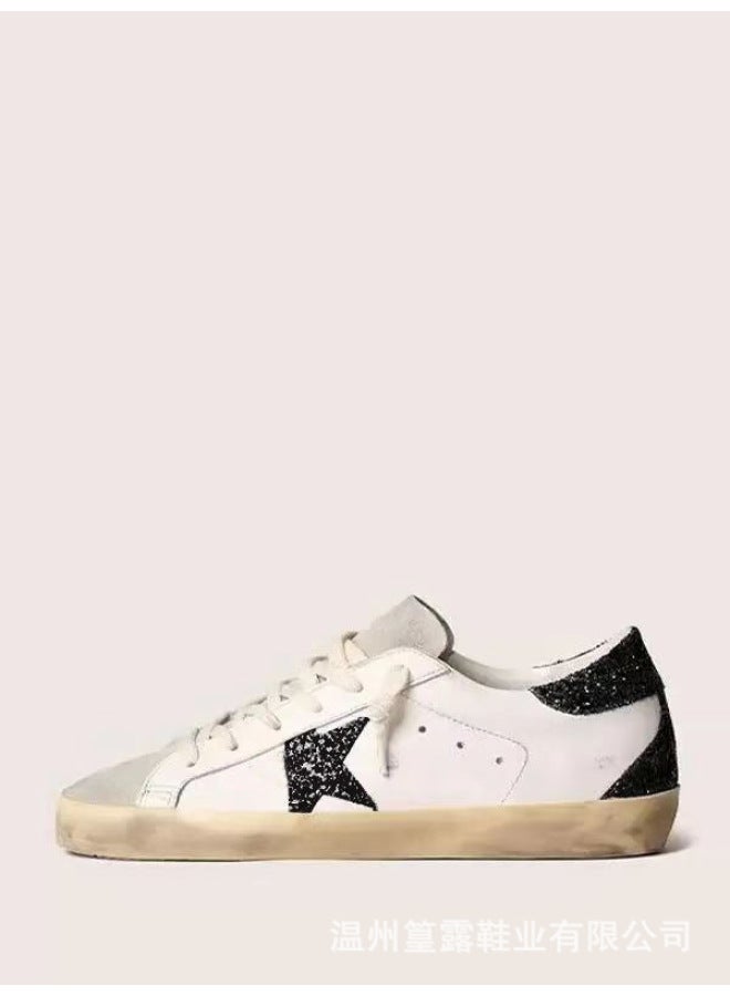 Korean Gg Distressed Star Small Dirty Shoes Women's Platform Men's Sneakers Inner Height Increase Dirty Cowhide Small White Shoes