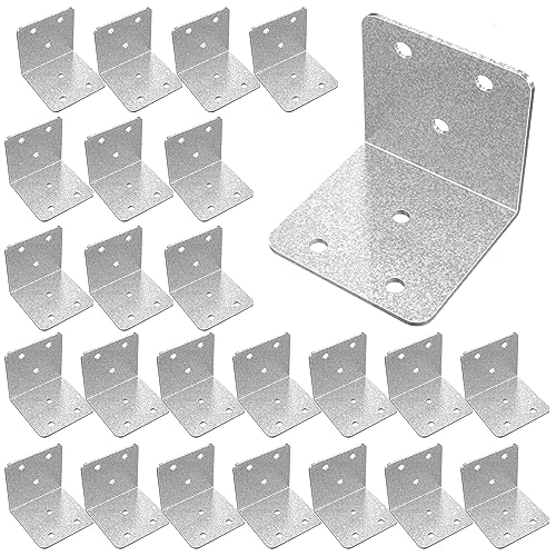 Riuog 40 Pcs Metal Corner Braces, 2x2in L Brackets for Wood, 90 Degree Heavy Duty Wide Corner Patterned Metal Corner Bracket for Wood Furniture Bed Chair (2*2in) - Image 1