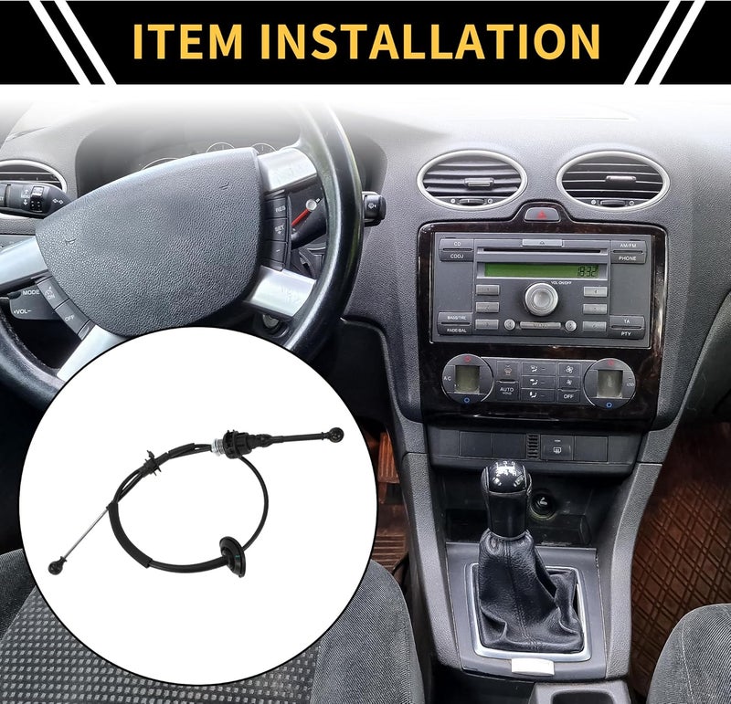 REPAIROCK Automatic Transmission Gear Shifter Cable for Ford F-150 2004 Auto Trans Gear Shift Control Lever Cable Plastic Metal Black - Image 2
