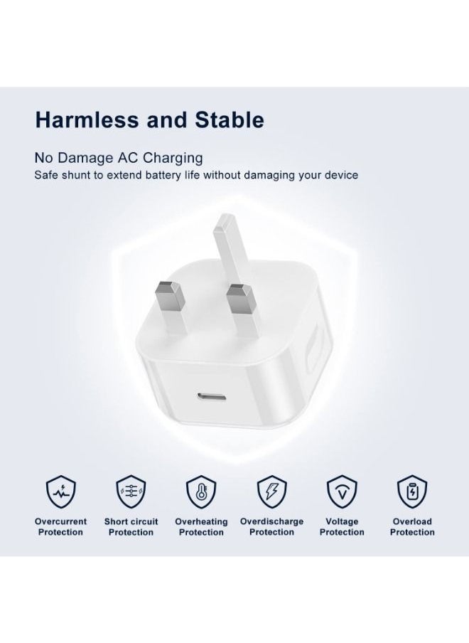 SHOPI - 20W Type C Fast Charger Adapter With PD Cable iPhone 13 PRO MAX - Image 1