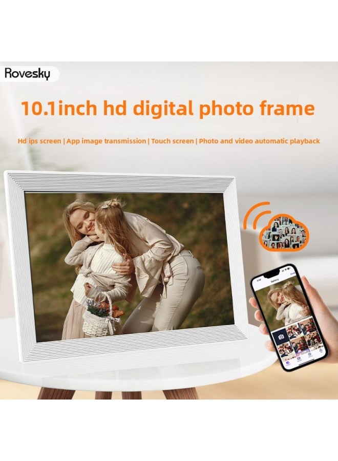 10-Inch Charging Cloud Photo Frame 32G Smart High Definition Digital Frame Wireless Transmission Electronic Album-Color:10.1 Inch Touch Screen 32G Memory [white]] - Image 2