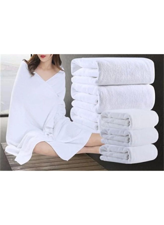 QBED 1 Piece Hotel Bath Towels 100% Egyptian Cotton  -White  - Image 3