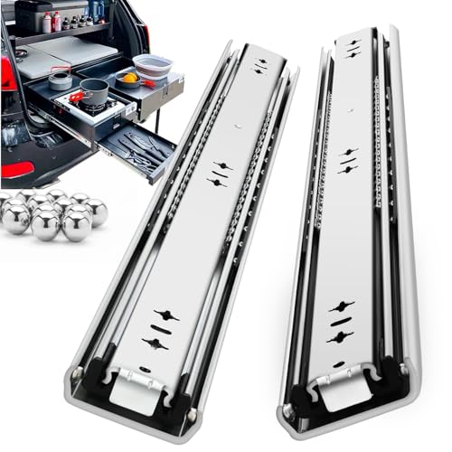 REGUDA Heavy Duty Drawer Slides Full Extension Runners 12 14 16 18 20 22 24 26 28 30 32 34 36 38 40 Inch Side Mount Rails for Drawer Capacity 243 lb 1 Pair - Image 1