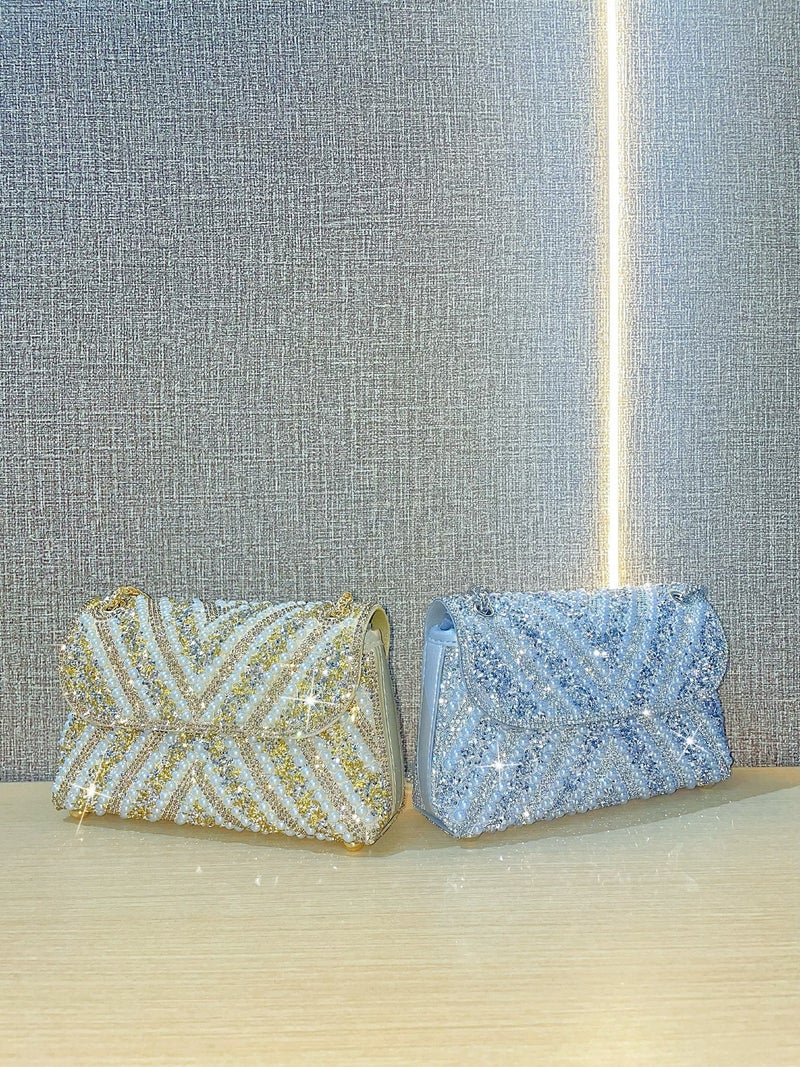 New Banquet Diamond Bag Pearl Cheongsam Underarm Bag Evening Bag Women'S Handbag Shoulder Crossbody Handbag - Image 5