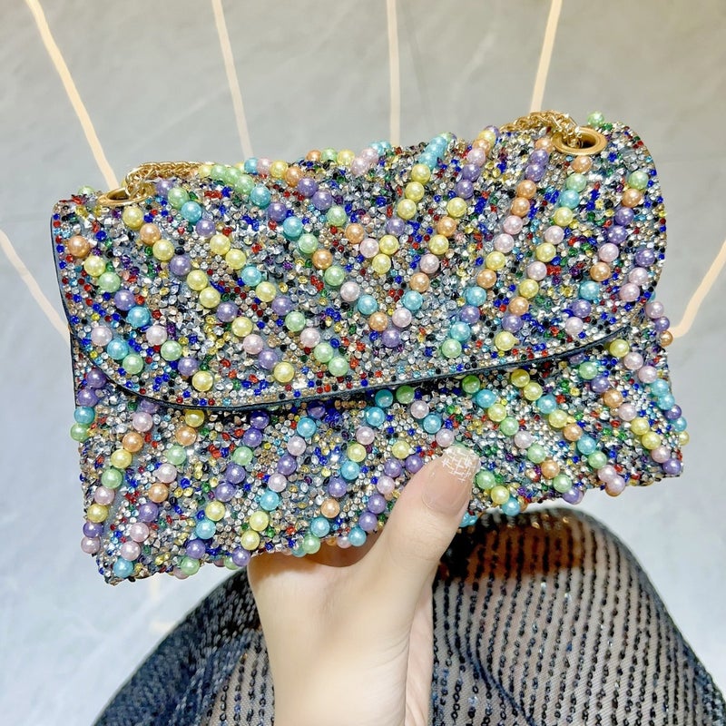 New Banquet Diamond Bag Pearl Cheongsam Underarm Bag Evening Bag Women'S Handbag Shoulder Crossbody Handbag - Image 1
