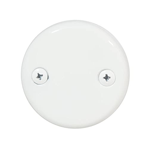 Westbrass D94K-50 Twist & Close Bathtub Drain Stopper with 2-Hole Faceplate and Adapter Bushing, Powder Coat White - Image 4