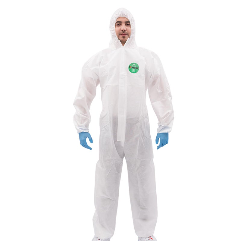 RAYGARD Dust Polypropylene Disposable Coverall with Hood, Elastic Cuffs Hazmat Suits for Spray Painting Industrial (White, XX-Large) - Image 5